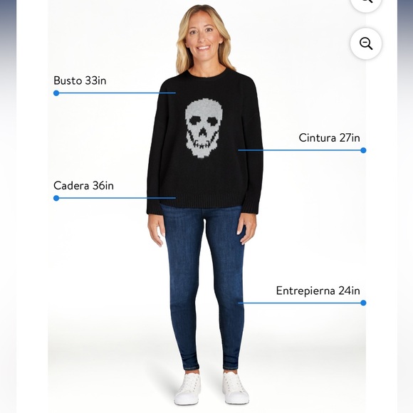 No Boundaries Black skull 💀 Sweater with Icons  for Women & Ladies - Picture 15 of 16